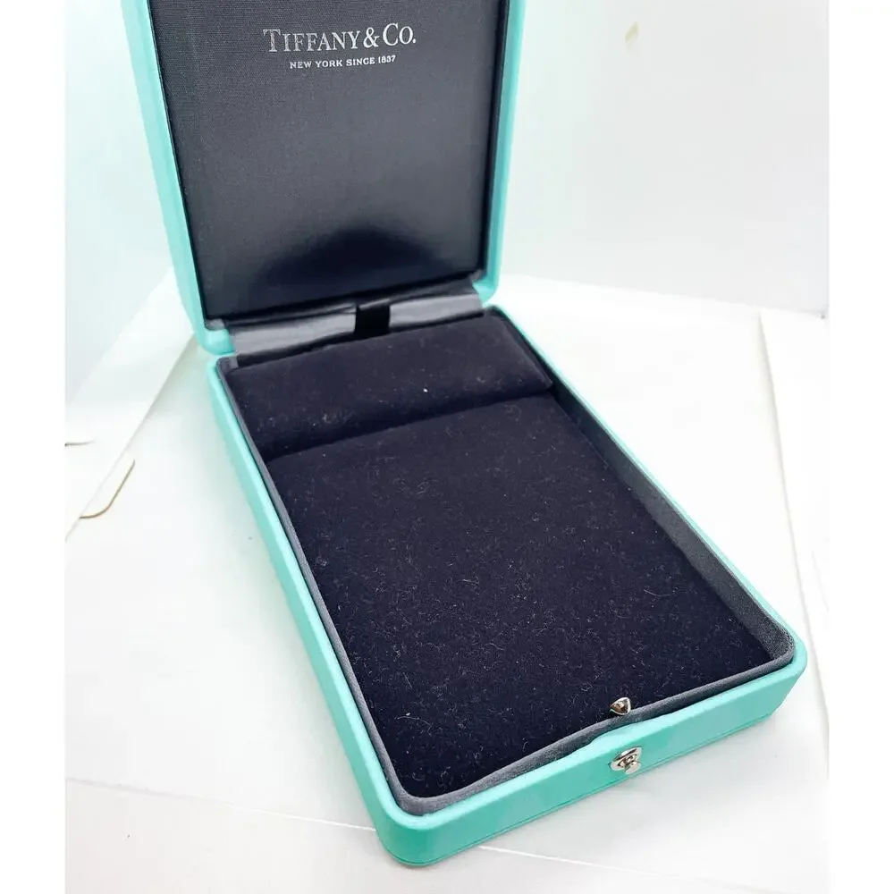 Tiffany & Co. Blue Leather Necklace & Earrings Holder Case Display Box